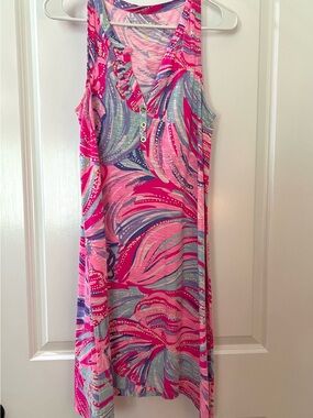 Lilly Pulitzer Pink Multi-Color V-Neck Midi Dress